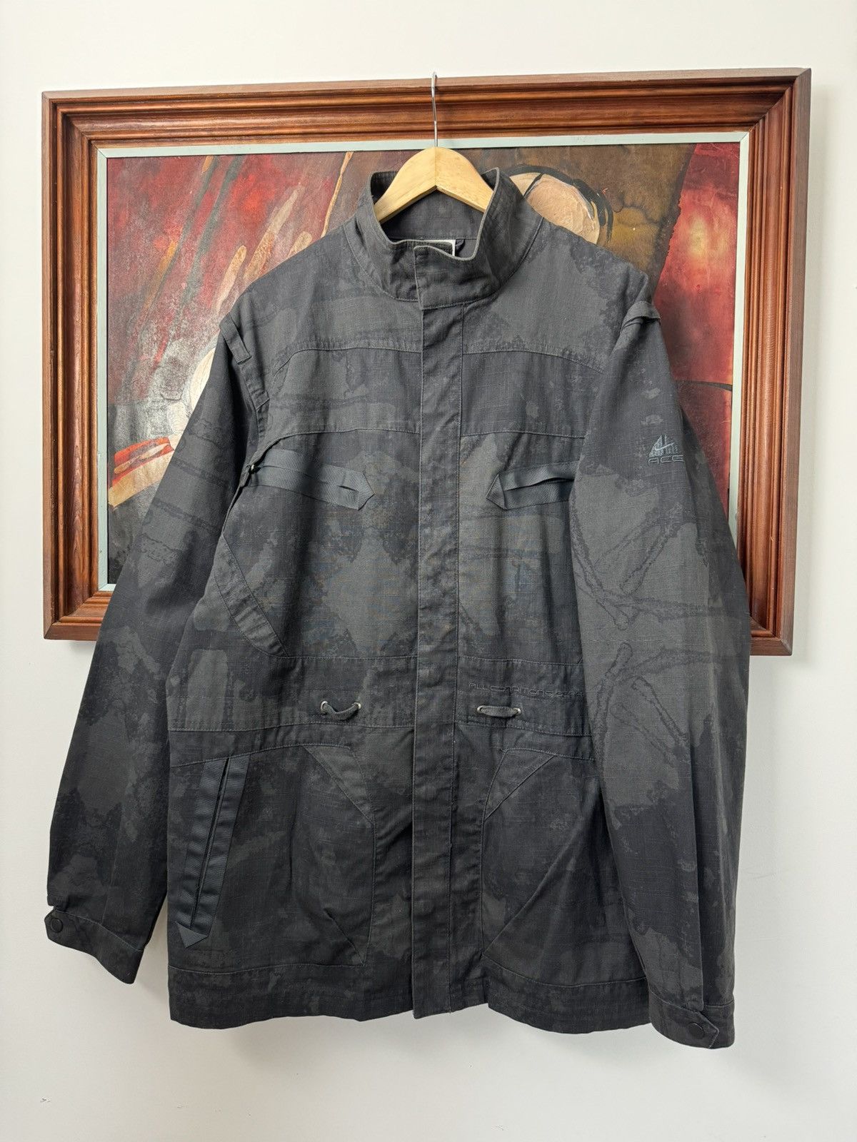 Nike ACG Nike ACG Vintage Grey Black Vintage Jacket Y2k Cargo Print Size US L / EU 52-54 / 3 - 1 Thumbnail
