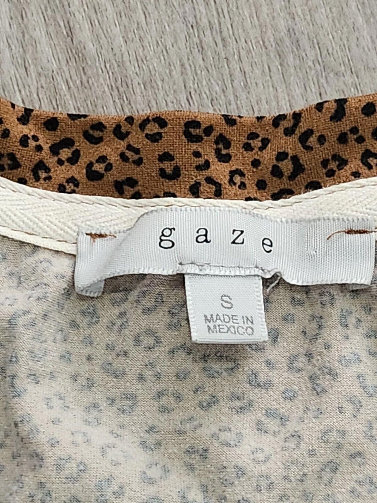 Designer Gaze Dress Small Leopard Short Sleeve Scoop Hem Stretch Size S / US 4 / IT 40 - 3 Thumbnail