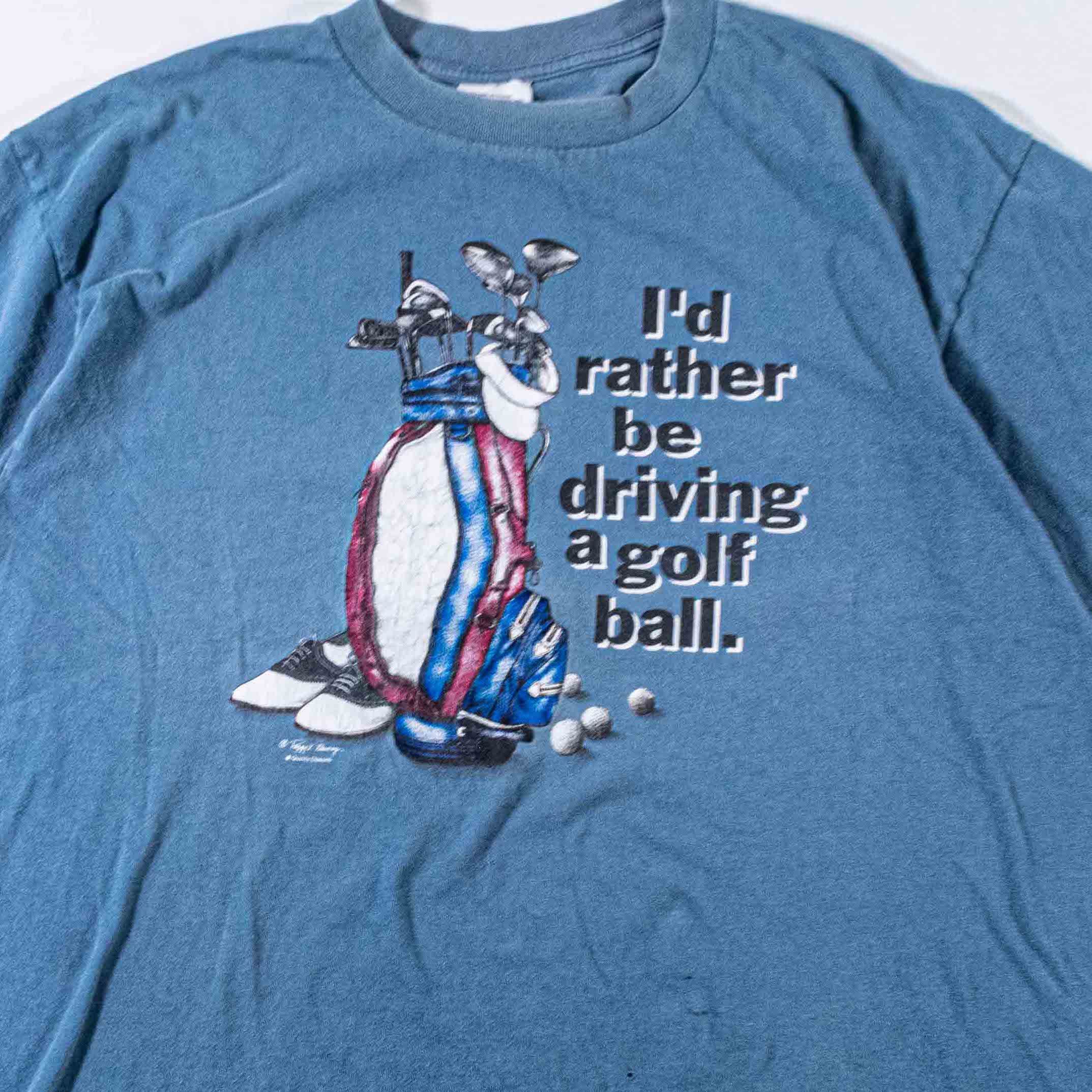 Vintage Vintage Id Rather Be Driving Golf Balls T-Shirt Funny Sports Size US XL / EU 56 / 4 - 3 Thumbnail