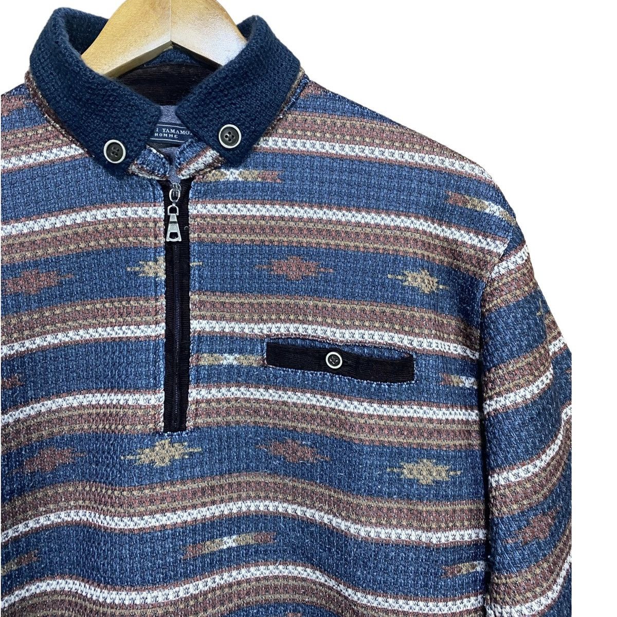 Japanese Brand × Kansai Yamamoto Kansai Yamamoto Homme Knit Jumper Quarter Zip Size US M / EU 48-50 / 2 - 5 Thumbnail