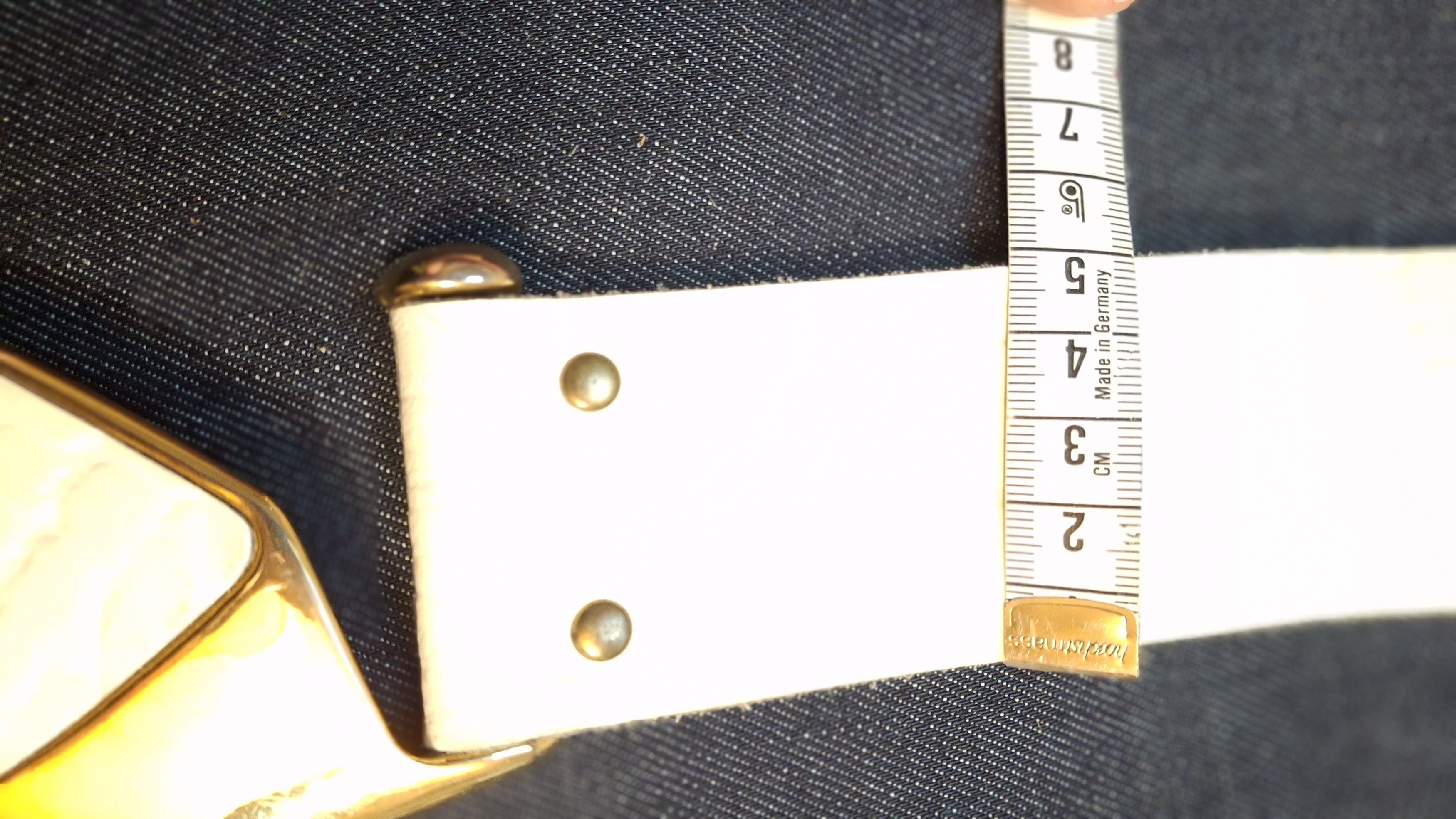 Vintage Vintage White Textured Leather Belt - Gold Avant-Garde Size ONE SIZE - 9 Thumbnail
