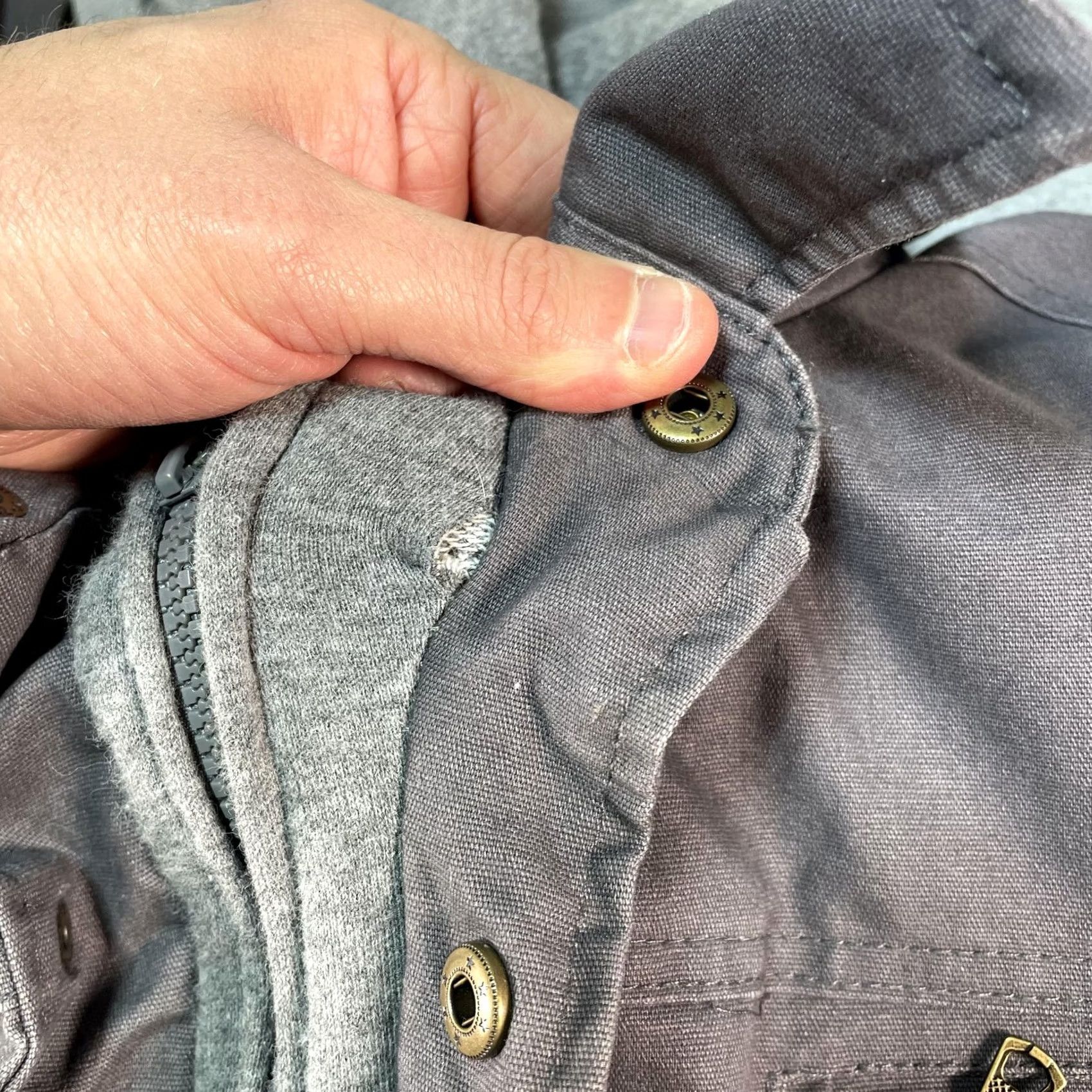 Dickies Dickies Jacket Mens XL Gray Canvas Hooded Snap Quilted Insulated Workwear Coat Size US XL / EU 56 / 4 - 4 Thumbnail