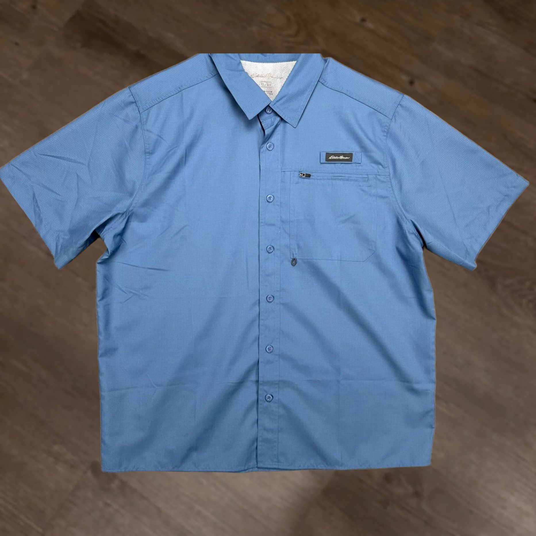 Eddie Bauer Eddie Bauer Button Up Shirt Mens XL Blue Ripstop Hiking Outdoor Pocket Vented Size US XL / EU 56 / 4 - 1 Thumbnail