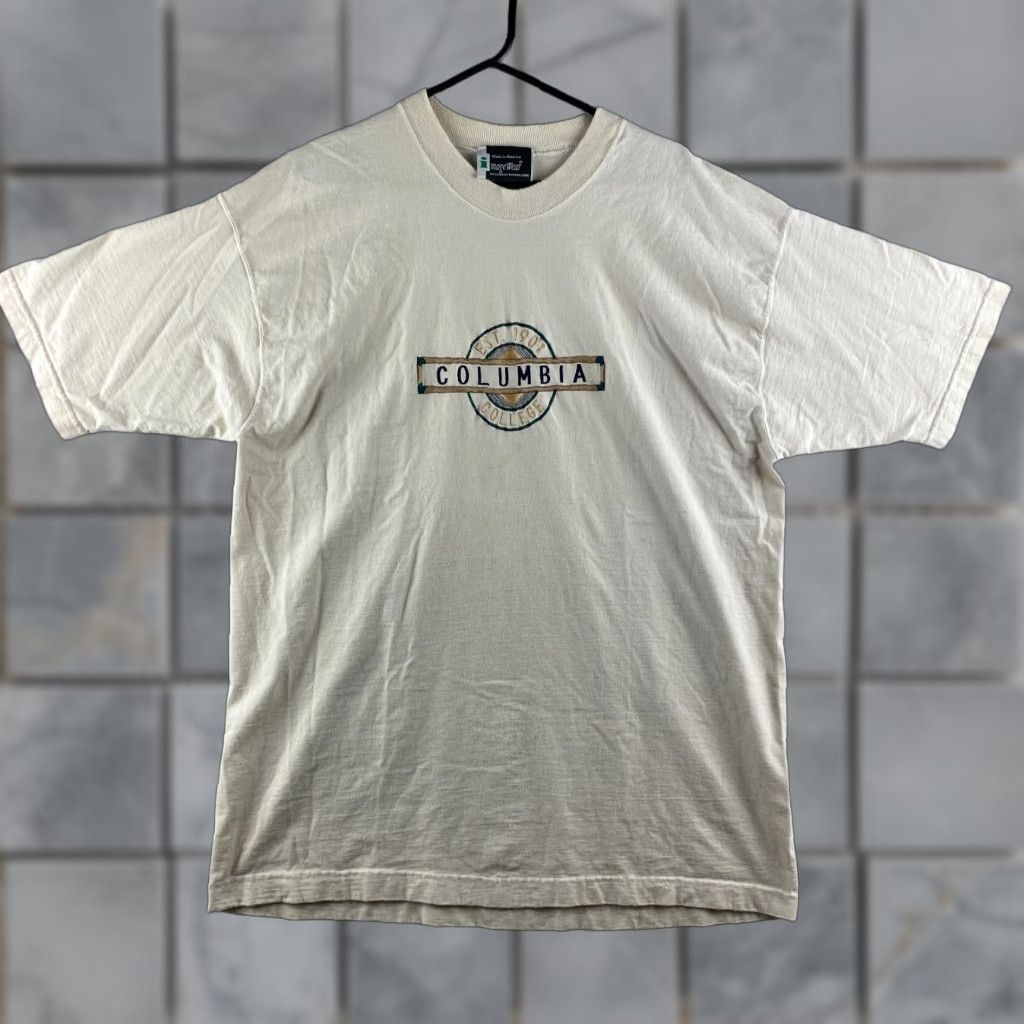 Vintage VINTAGE Image Wear Columbia College Shirt Mens XL Beige Embroidered USA Made 90s Size US XL / EU 56 / 4 - 1 Thumbnail
