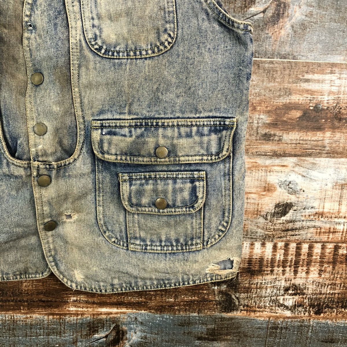 Japanese Brand Manx Blue Denim vintage Jacket Vest #A2511 Size US XL / EU 56 / 4 - 10 Thumbnail
