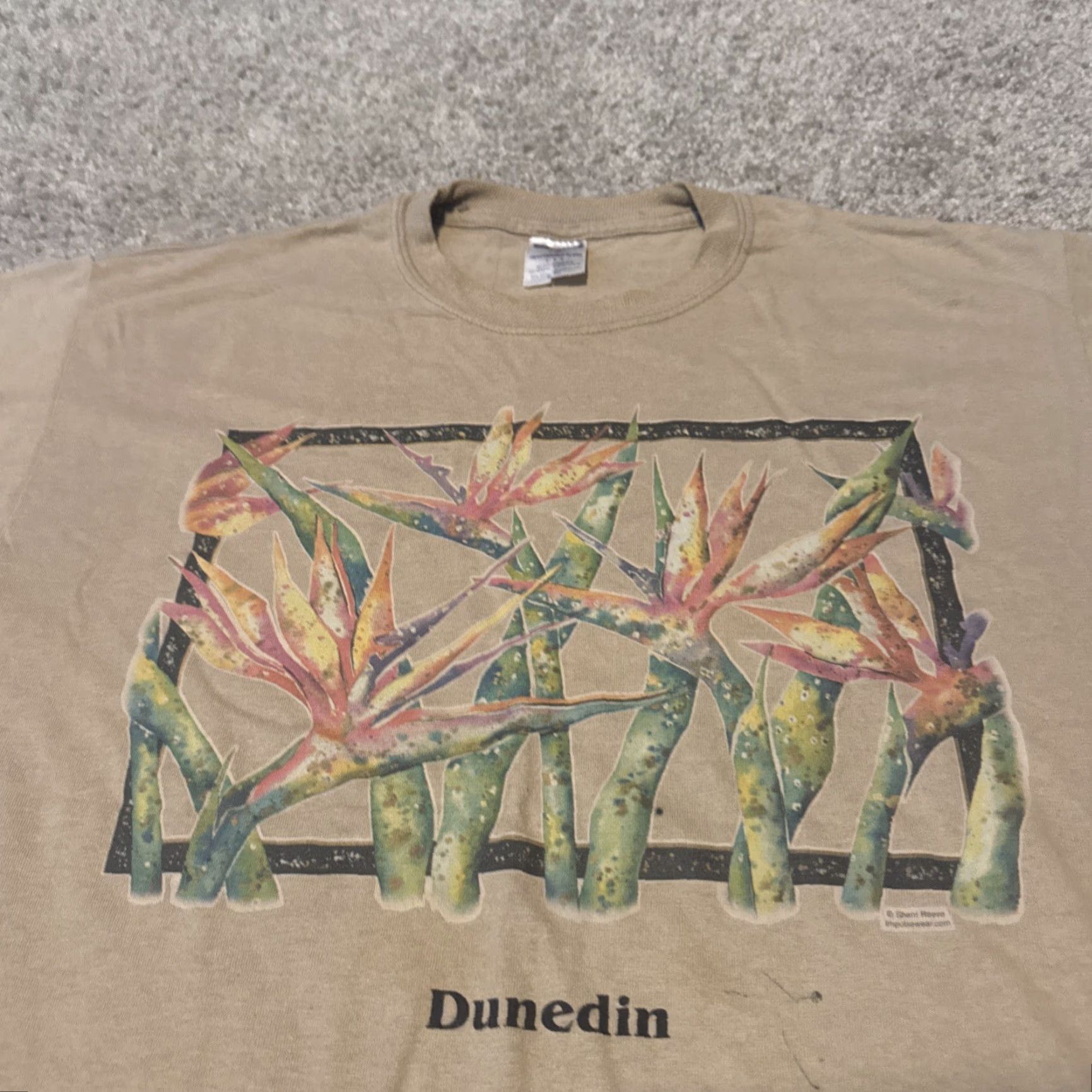 Jerzees JERZEES T-Shirt Men Floral Bird-of-Paradise Flower Tan Beige M Size US M / EU 48-50 / 2 - 3 Thumbnail