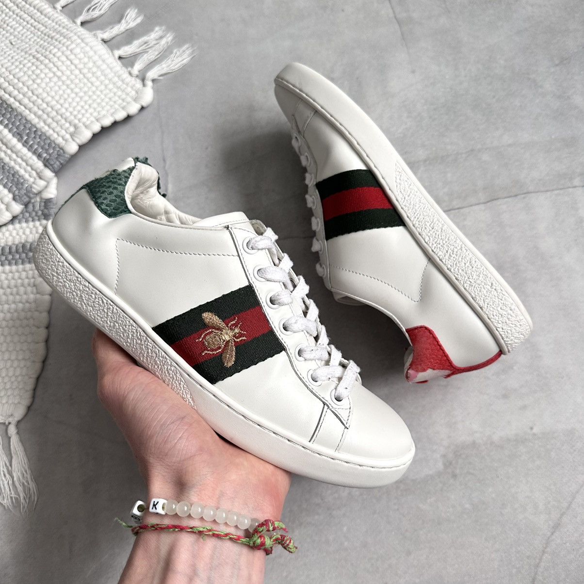 Gucci Gucci Ace Bee Leather Low Sneakers Shoes Size US 6 / IT 36 - 5 Thumbnail