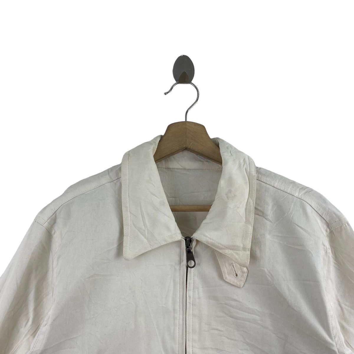Japanese Brand Vintage DOMON Japanese Brand Plain White Bomber Jacket Size US M / EU 48-50 / 2 - 2 Thumbnail