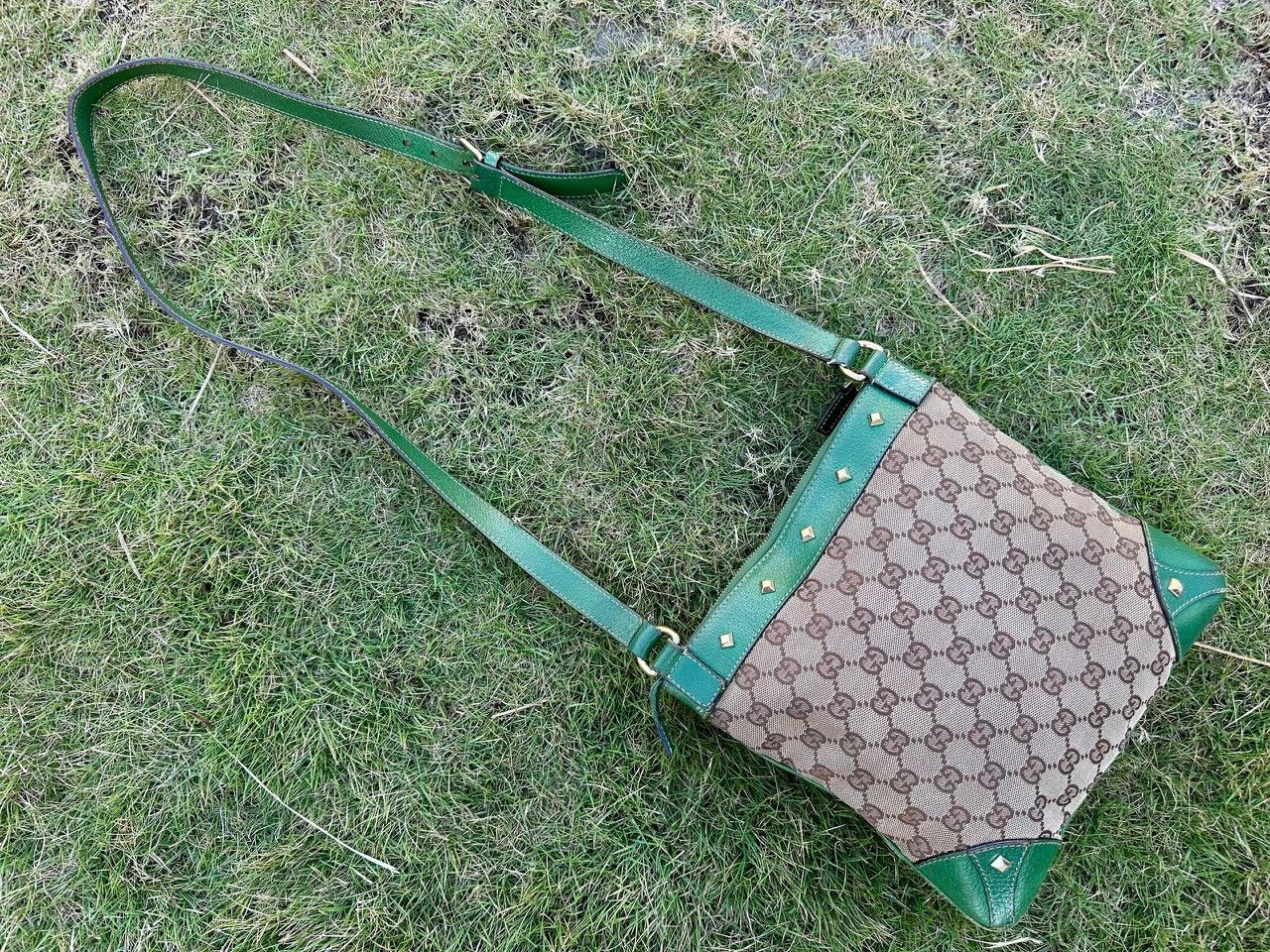 Gucci Authentic Gucci Monogram GG Studded Crossbody Bag Size ONE SIZE - 1 Thumbnail