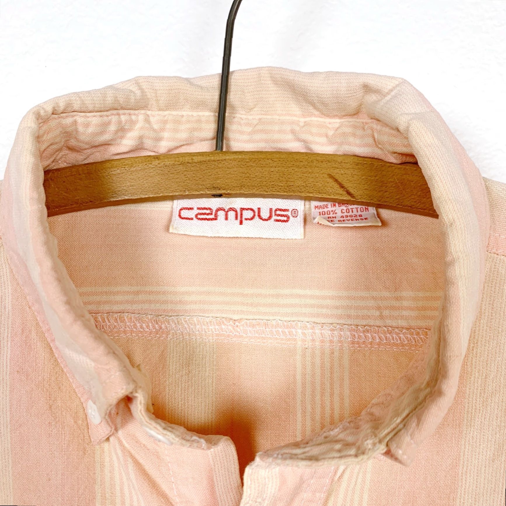 Vintage VINTAGE Campus Shirt Men Large Orange Striped Short Sleeve Button-Up 80s Grunge Size US L / EU 52-54 / 3 - 3 Thumbnail