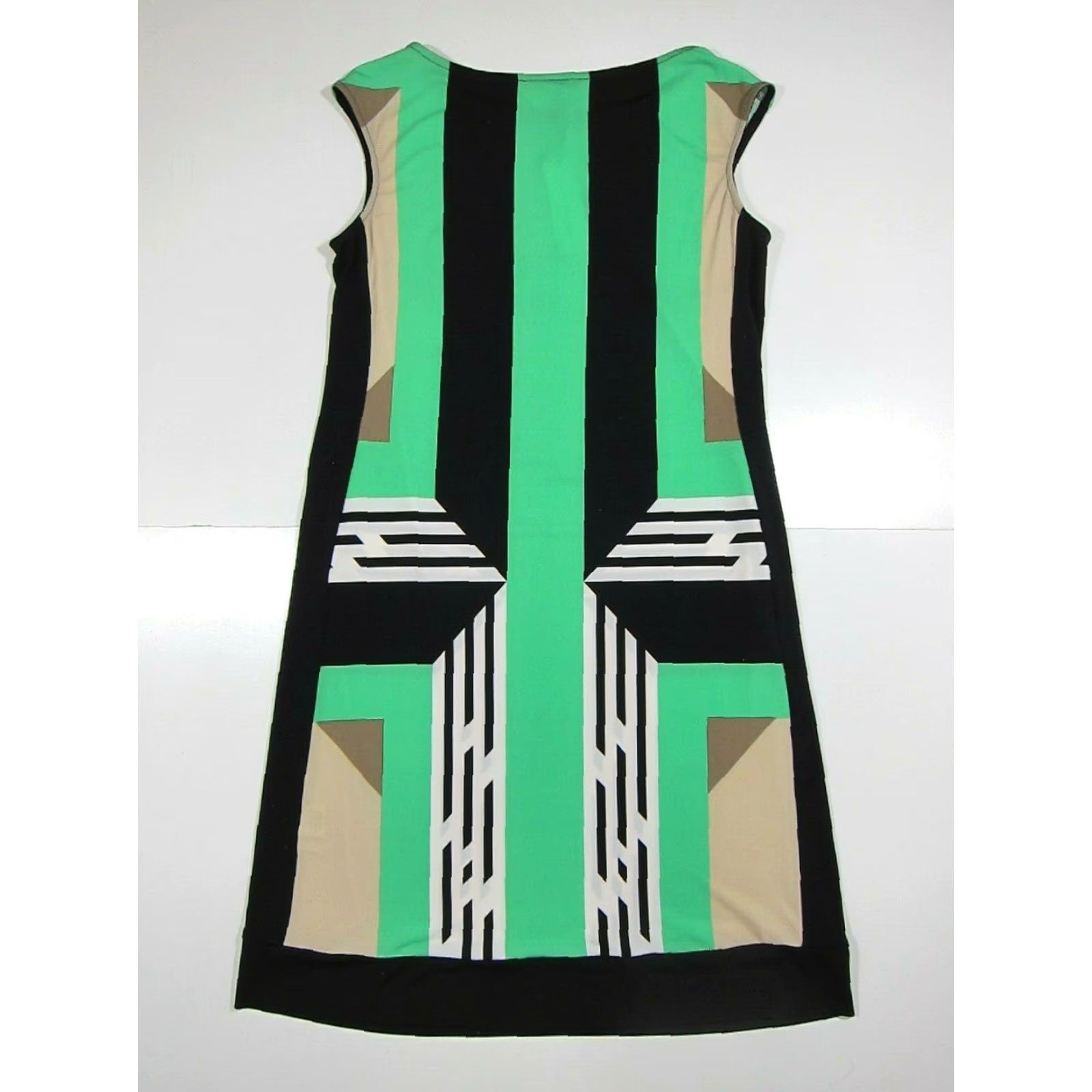 Vintage NWT New York & Company Green Black Brown White Stretch Pencil Dress Women XS Size XS / US 0-2 / IT 36-38 - 2 Thumbnail