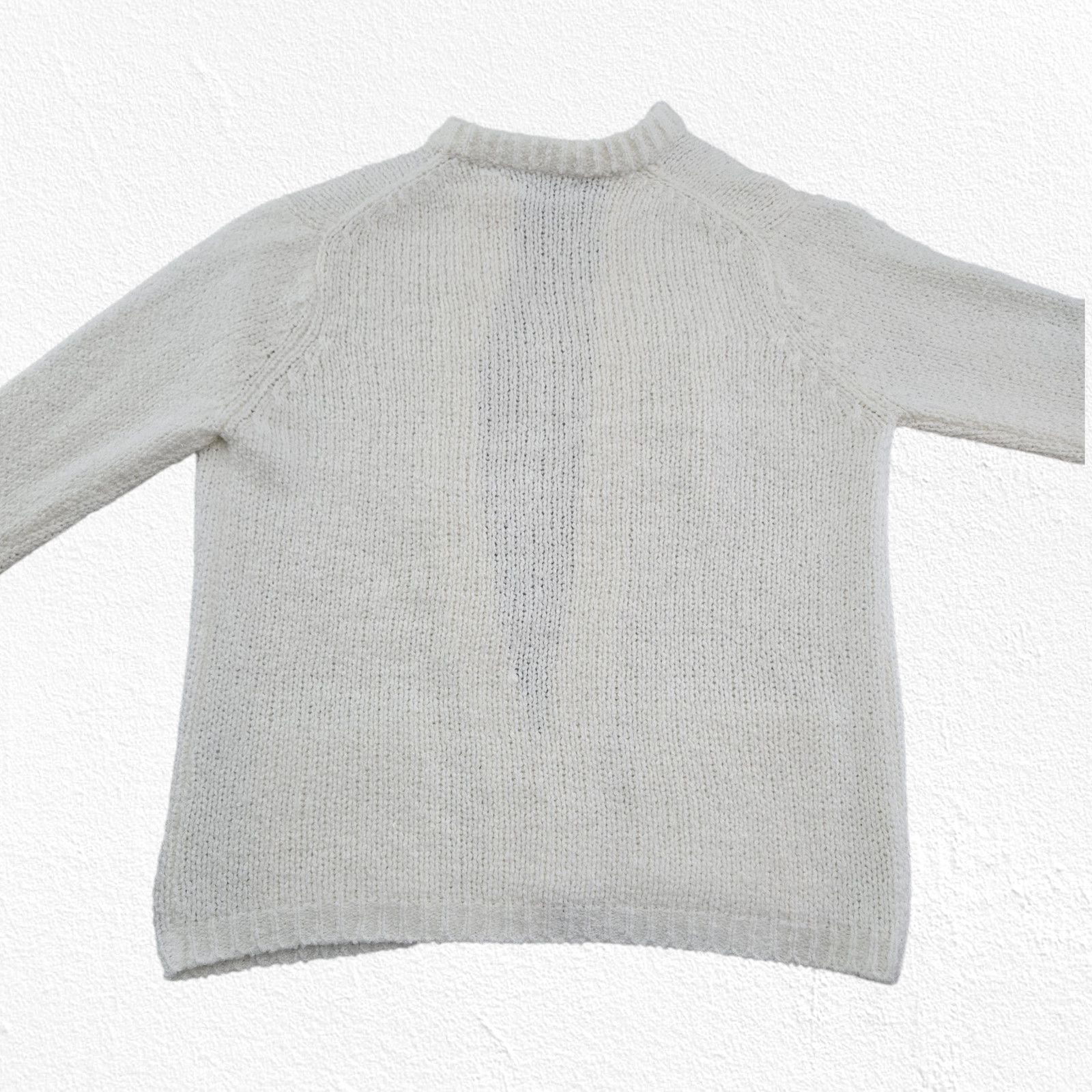 Vintage 80s Ivory Open Front Cardigan Sweater Size Large Size L / US 10 / IT 46 - 9 Thumbnail