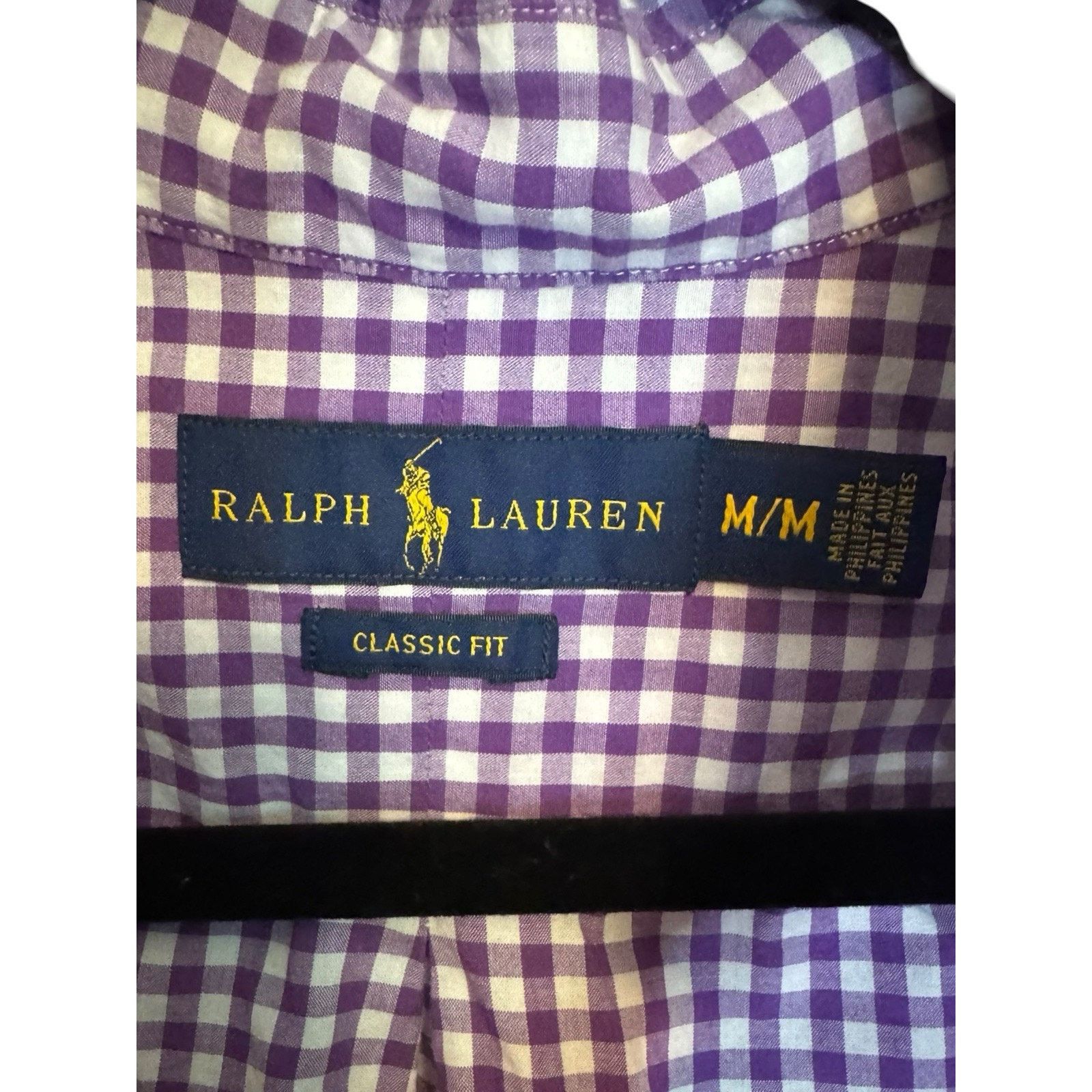 Ralph Lauren Ralph Lauren Gingham Button Down Shirt Medium Purple Cotton Size US M / EU 48-50 / 2 - 8 Thumbnail