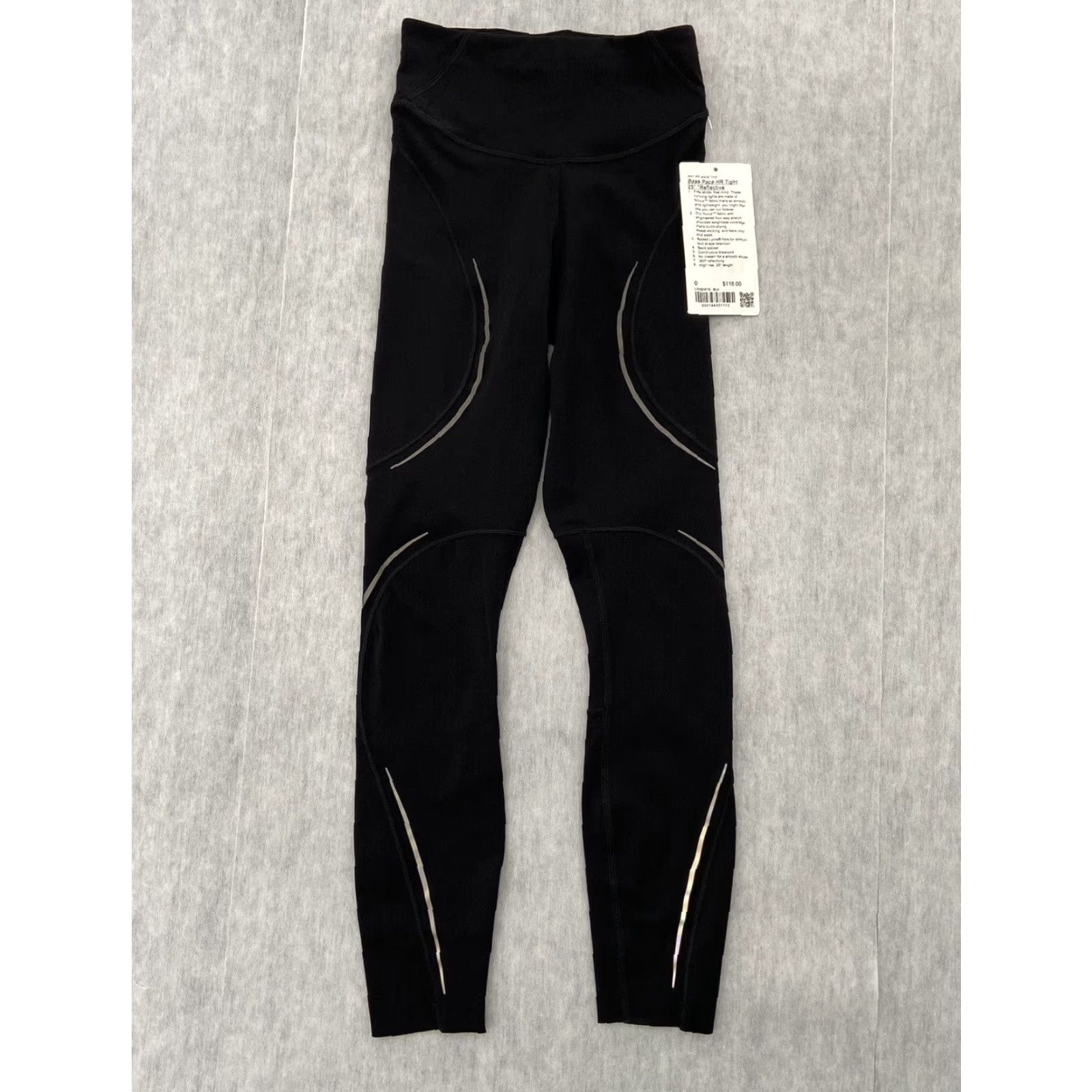 Lululemon VINTAGE Lululemon Leggings Womens Small Black Activewear High-Rise Reflective Tights Size 25" / US 0 / IT 36 - 2 Thumbnail