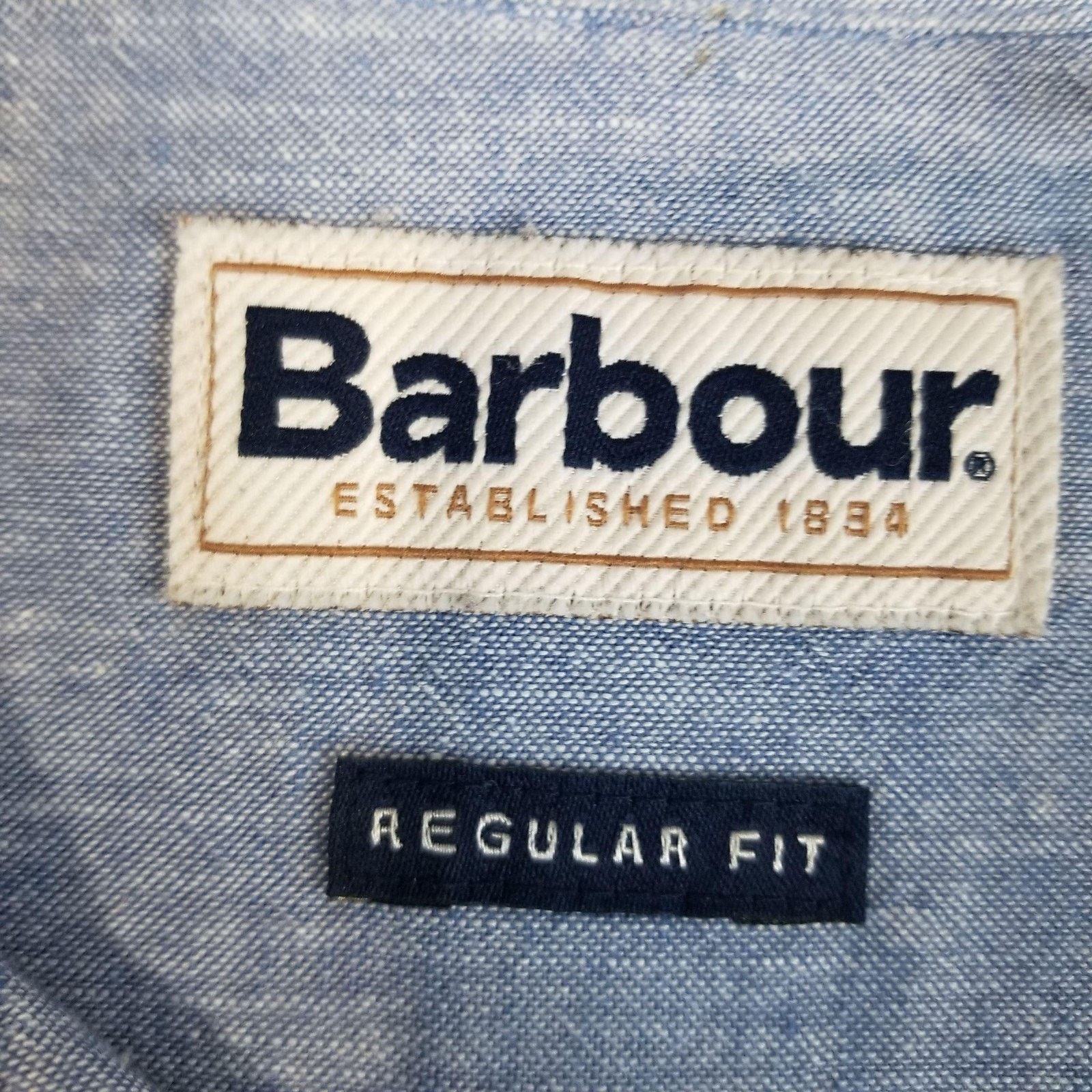 Barbour Barbour Shirt Mens Large Blue Nelson Linen Cotton Chambray Size US L / EU 52-54 / 3 - 3 Thumbnail
