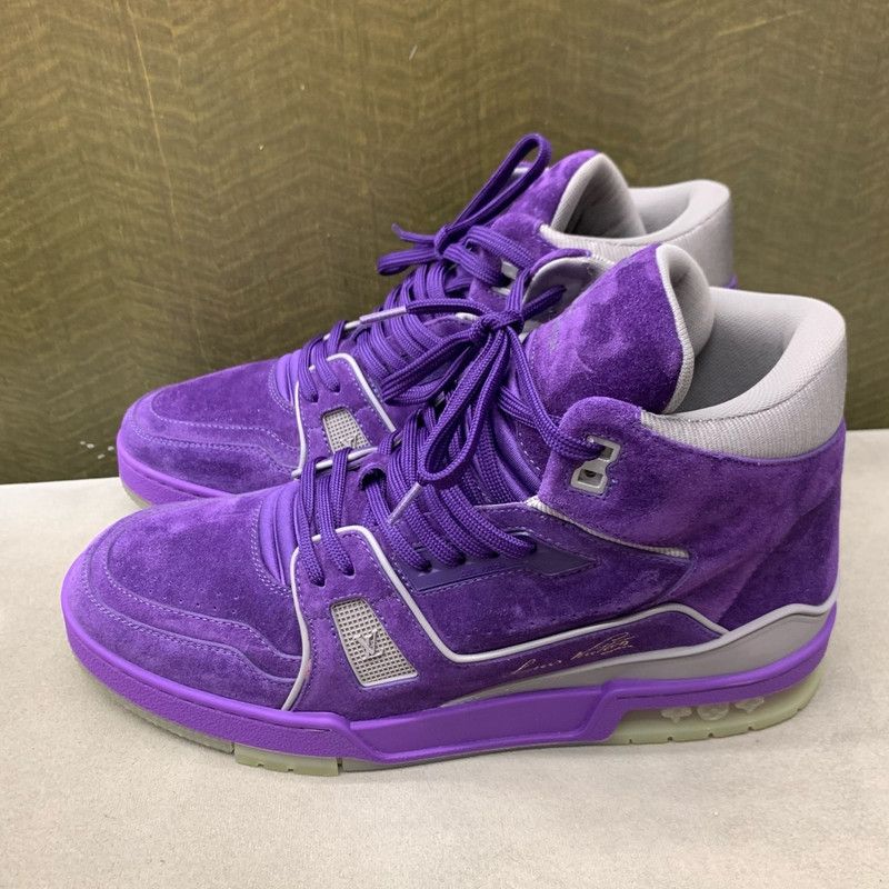 Louis Vuitton Louis Vuitton Purple High-Top Trainer Sneakers 0079 Size US 7 / EU 40 - 1 Thumbnail
