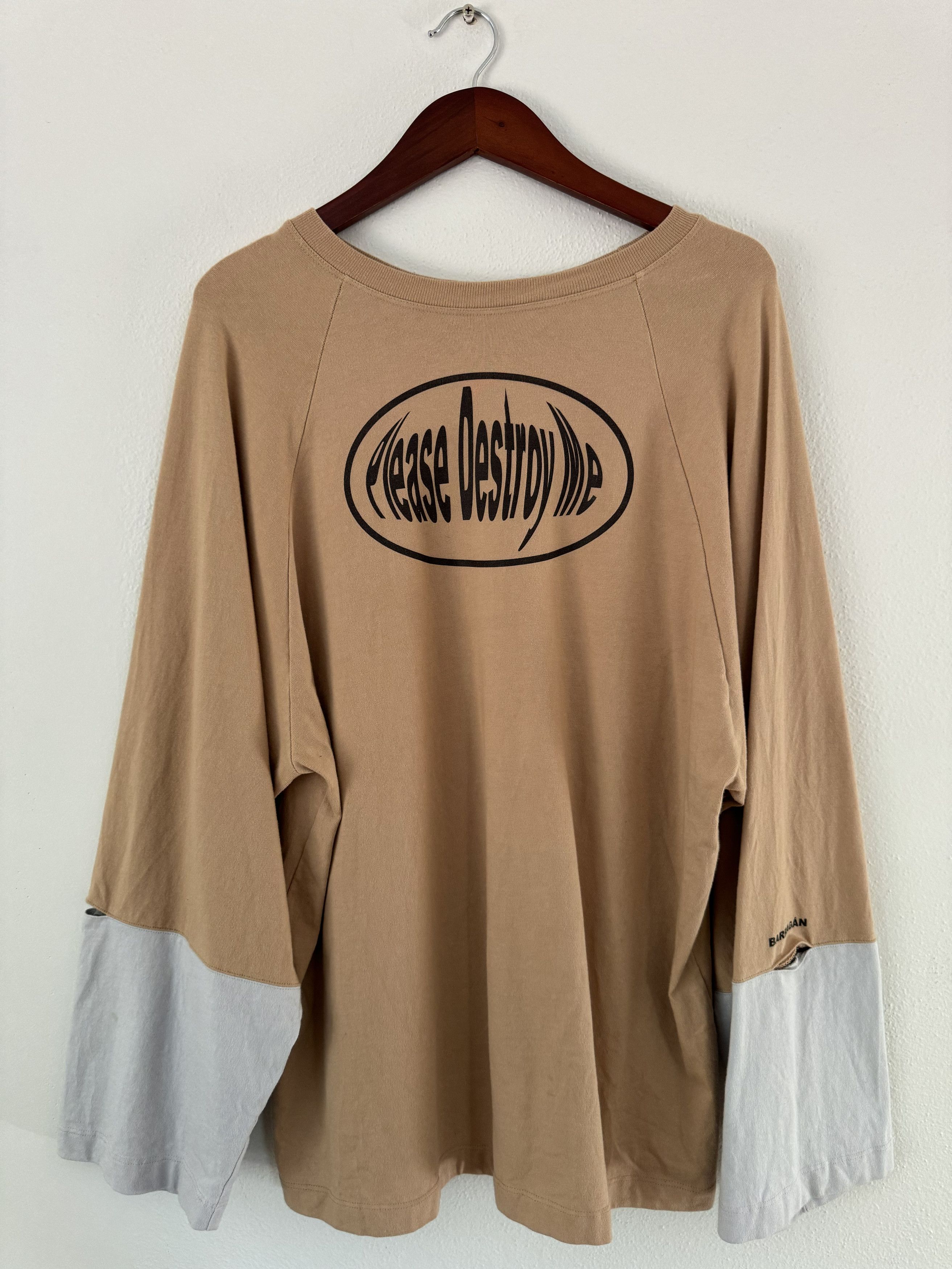 image of Barragan Barragán Shy Guy Oversized Long Sleeve T-Shirt in Beige, Men's (Size Large)