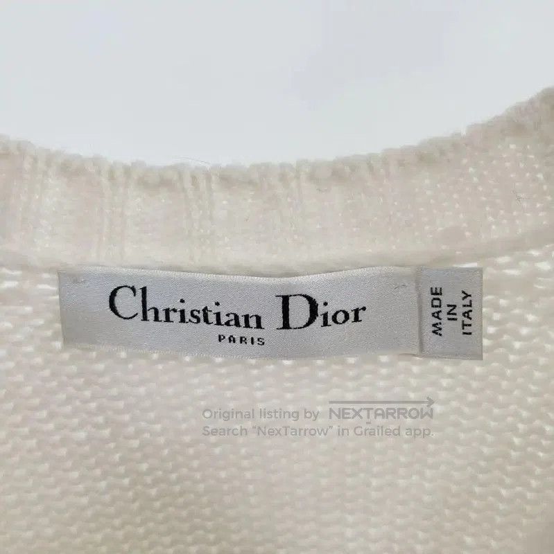 Dior Dior White Cashmere Logo Short Sleeve Sweater . Size S / US 4 / IT 40 - 6 Thumbnail