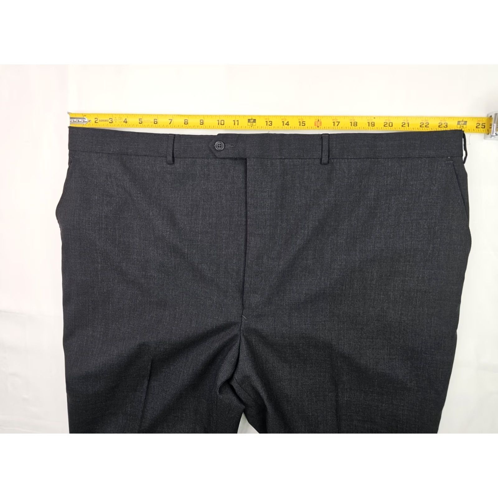 Stafford Stafford Dress Mens 48 Gray Worsted Wool Flat Front Straight Pants Men Fits 48x28 Size US 32 / EU 48 - 5 Thumbnail