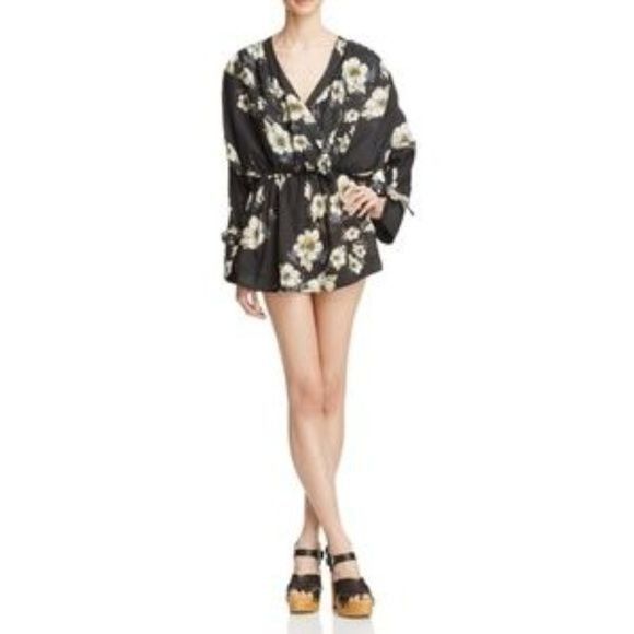 Free People Free People Tucson Dreams Floral Black Tunic Top Size S / US 4 / IT 40 - 7 Thumbnail