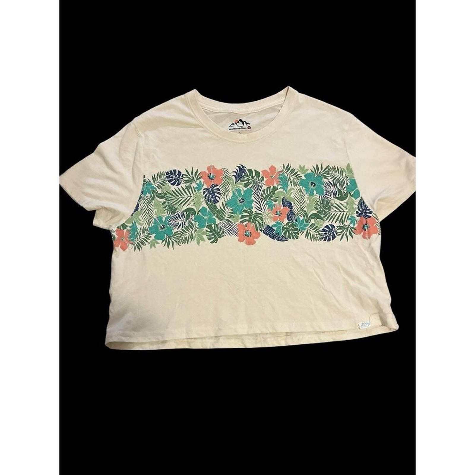 Other Tropical Floral Print Short Sleeve Crop T-Shirt Size M / US 6-8 / IT 42-44 - 2 Thumbnail
