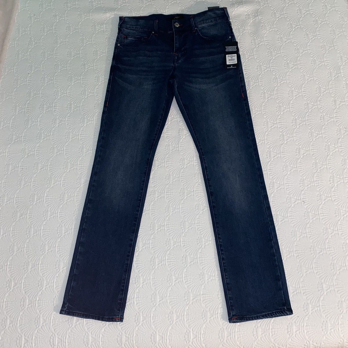 True Religion True Religion Jeans Ricky Relaxed Straight Blue/Red Stiching Size US 31 - 7 Thumbnail