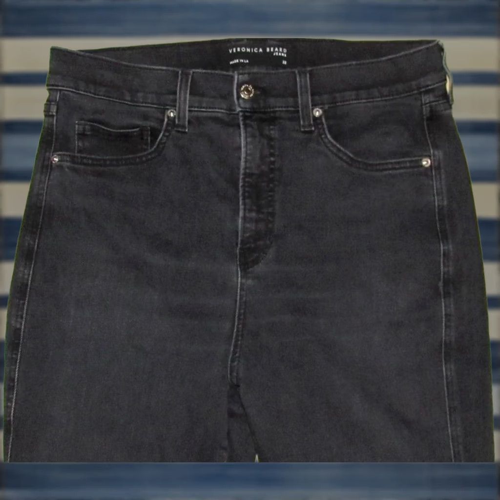 Veronica Beard VERONICA BEARD Carson Ankle Flare High Rise Jeans In Washed Onyx 32 Size 24" / US 00 / IT 34 - 1 Thumbnail