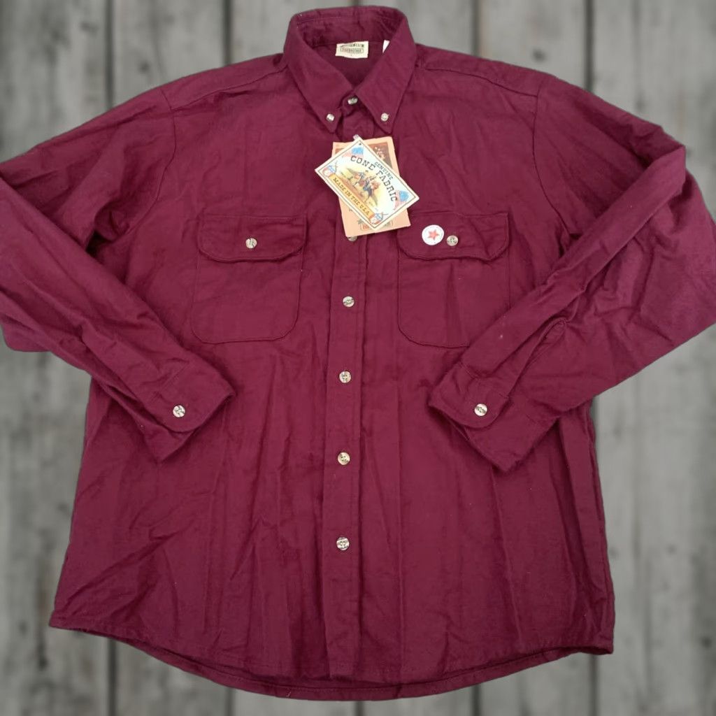 Vintage VINTAGE Five Brother Chamois Shirt Mens Large Heavyweight Flannel Wine USA NEW Size US L / EU 52-54 / 3 - 1 Thumbnail