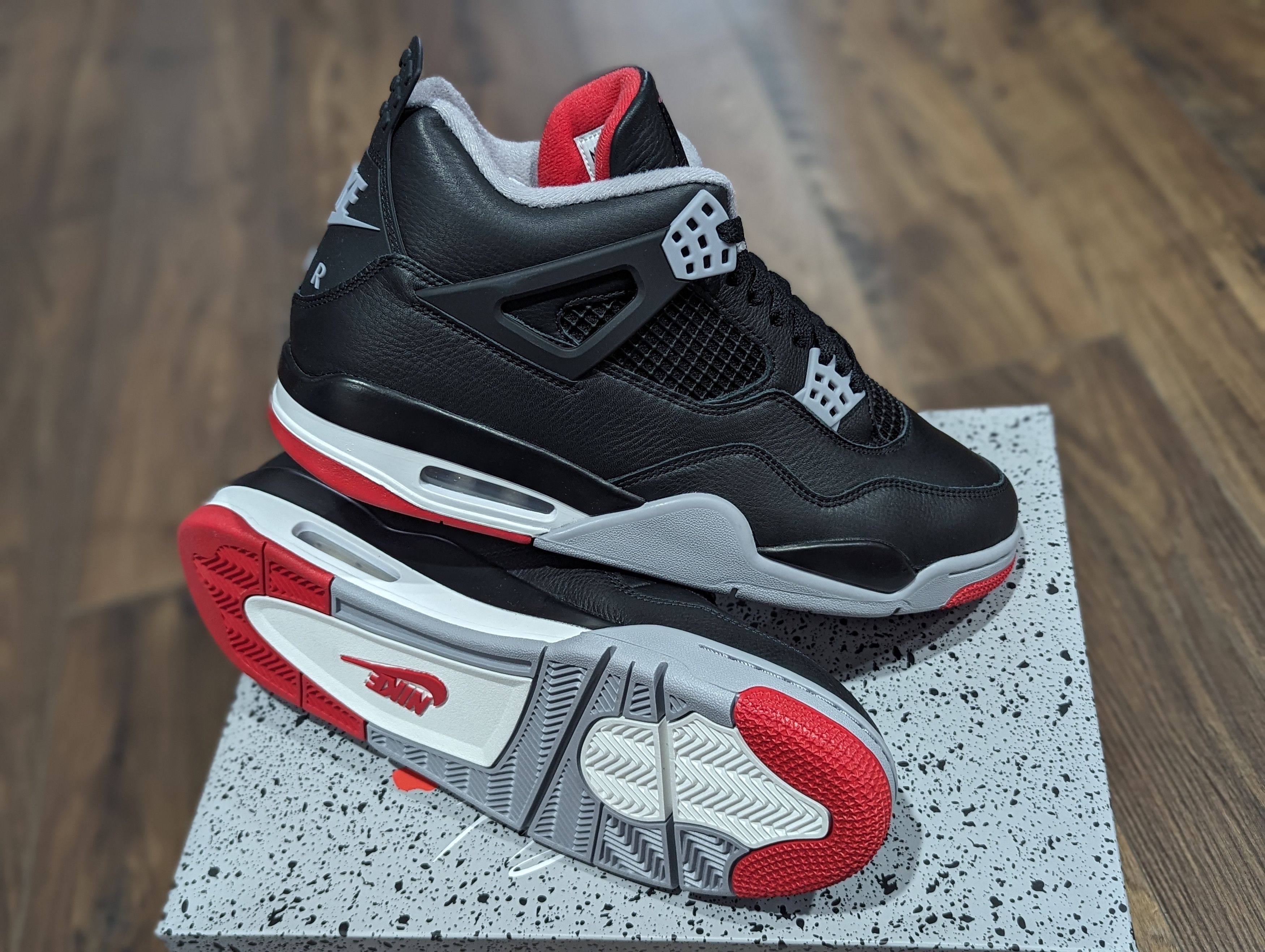 Jordan Brand × Nike Nike Air Jordan 4 Retro Bred Reimagined Size US 11 / EU 44 - 6 Thumbnail