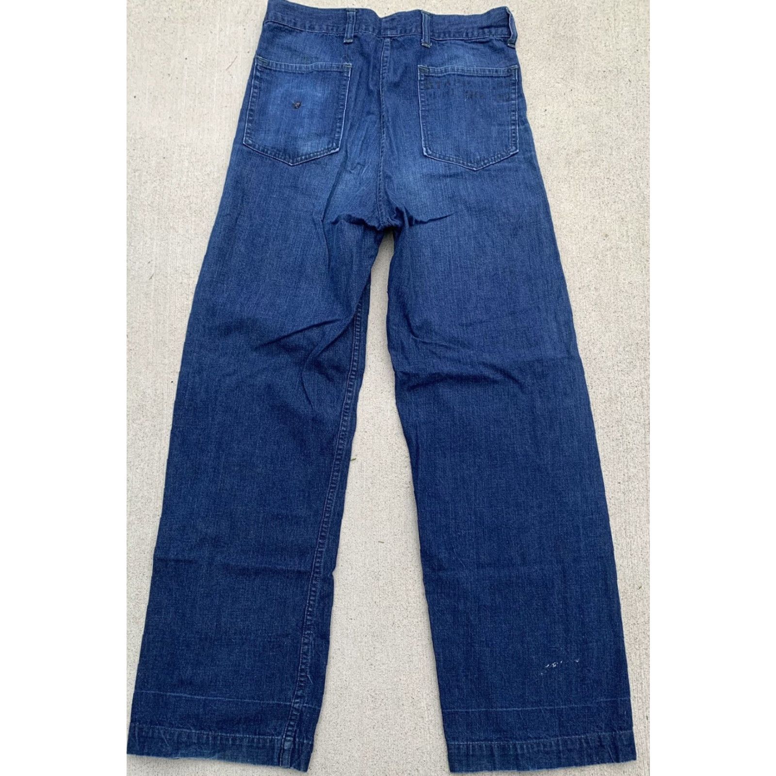 Denime VINTAGE US Navy jeans button fly selvedge denim sailor work chore 31 in waist Size US 31 - 2 Thumbnail