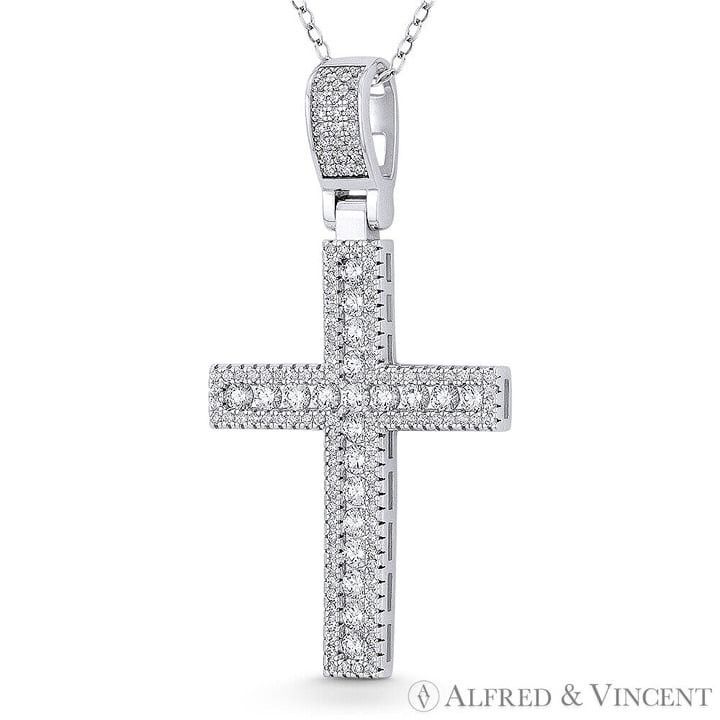 Other Latin Cross CZ Crystal Pave Pendant in .925 Sterling Silver Size ONE SIZE - 1 Preview