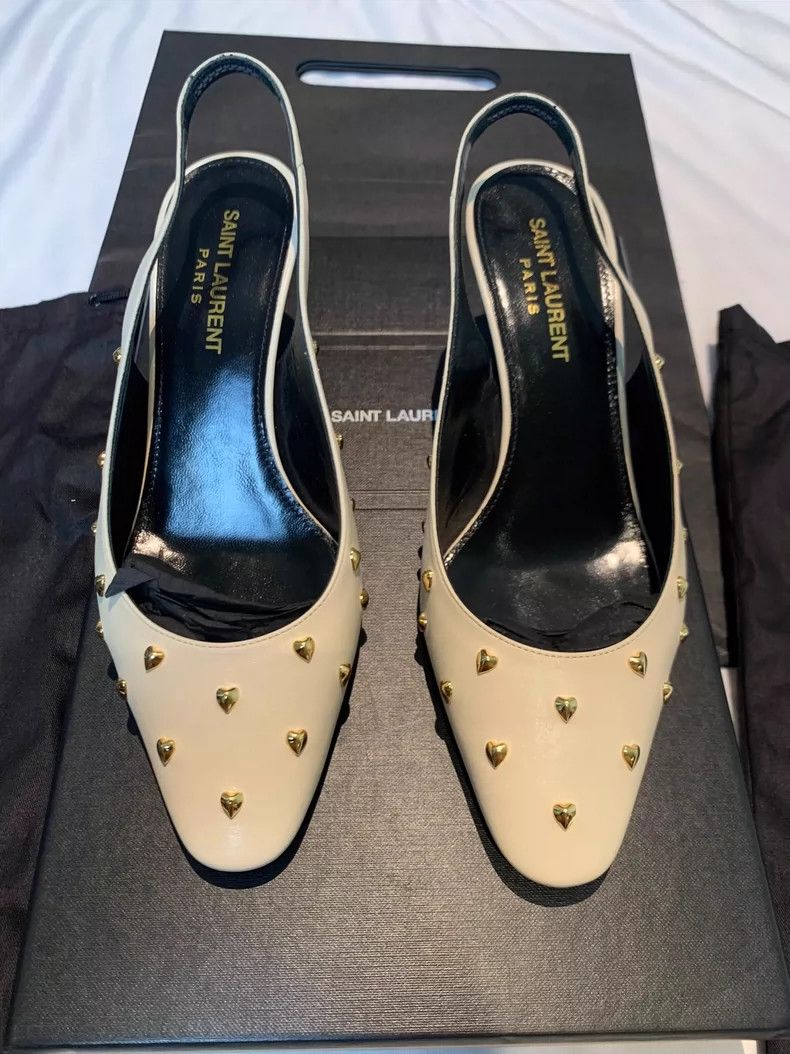 Saint Laurent Paris Saint Laurent Paris Love Rivet High Heels Size US 5.5 / IT 35.5 - 2 Thumbnail