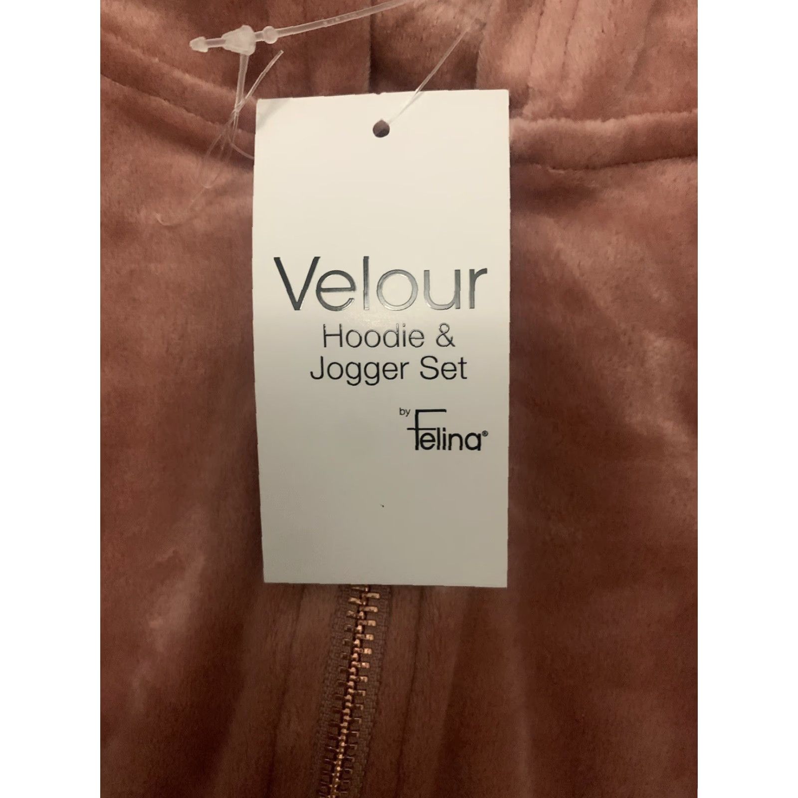 Vintage Felina Lounge Set Hoodie Jogger Velour Pink Ash Rose 2 Piece M Women Size M / US 6-8 / IT 42-44 - 4 Thumbnail