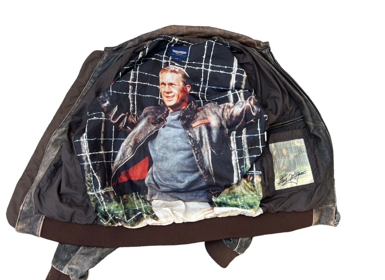 Leather Vintage Triumph Motorcycles Fade Patina Leather Jacket Size US L / EU 52-54 / 3 - 1 Thumbnail