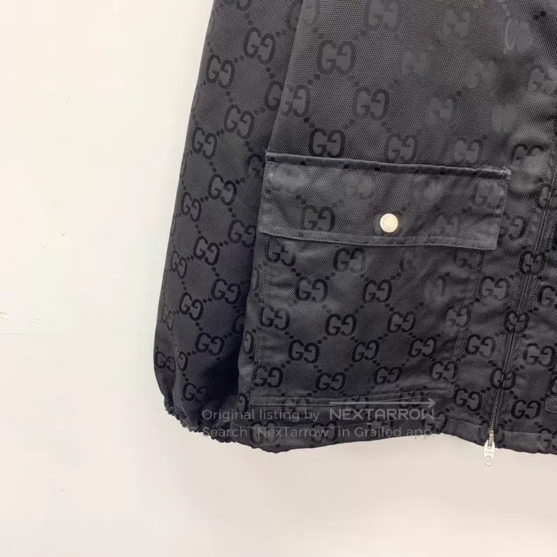 Gucci Gucci Black logo dark pattern full print hooded drawstring Size US S / EU 44-46 / 1 - 4 Thumbnail