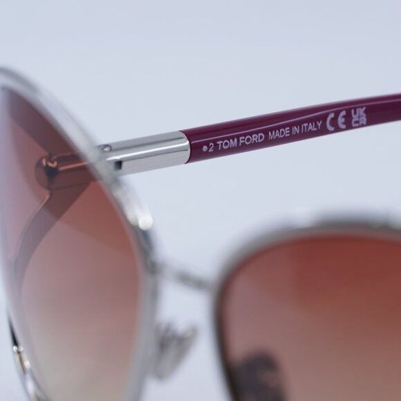 Tom Ford New Tom Ford Marta FT1091 16T Sunglasses - Shiny Palladium Size ONE SIZE - 7 Thumbnail
