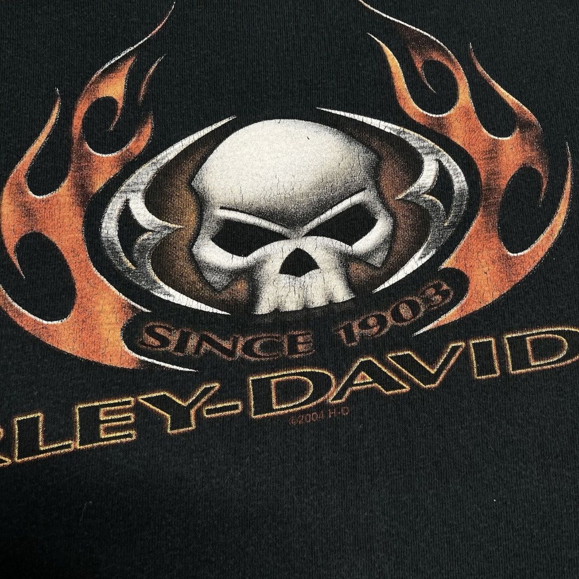 Harley Davidson Vintage Harley Davidson Shirt XL Faded Flame Skull Y2K Size US XL / EU 56 / 4 - 3 Thumbnail