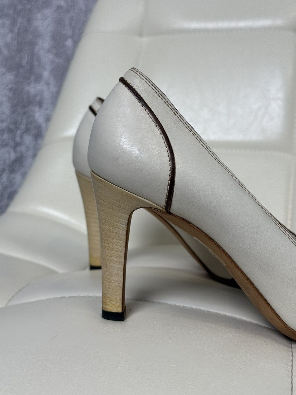Gucci Gucci Leather Lifford Penny Loafer Pumps Web Stripe Heels Size US 9.5 / IT 39.5 - 10 Thumbnail