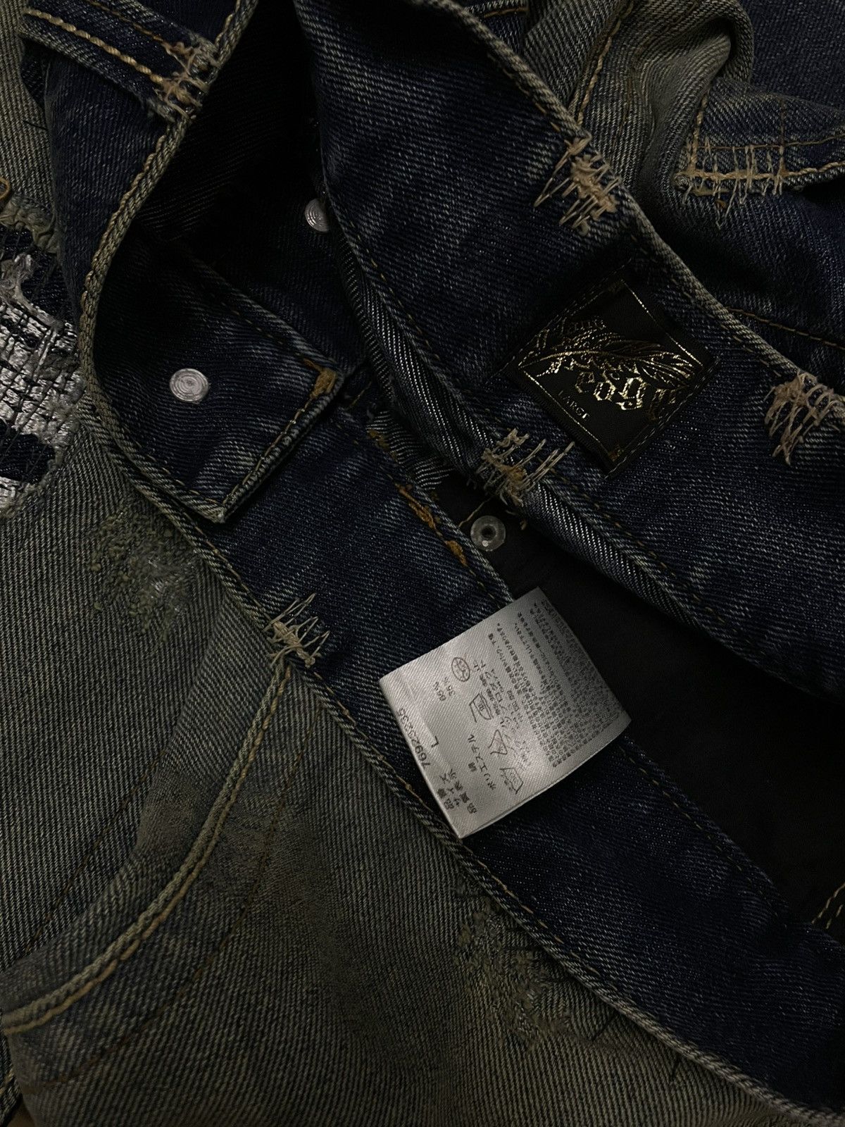 GOSTAR DE FUGA VINTAGE LAND EDGE 90S JAPAN RUGGED HEAVY DISTRESSING DENIM Size US 32 / EU 48 - 15 Thumbnail