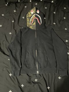 Bape hoodie half hot sale camo half black