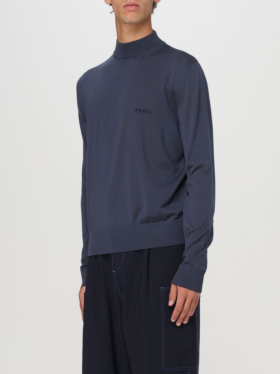 Marni o1w1db11025 Sweater in Nevy Blue Size US L / EU 52-54 / 3 - 2 Thumbnail
