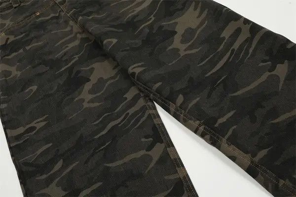 VIBE American contrast camouflage loose straight-leg work jeans Size US 32 / EU 48 - 4 Thumbnail