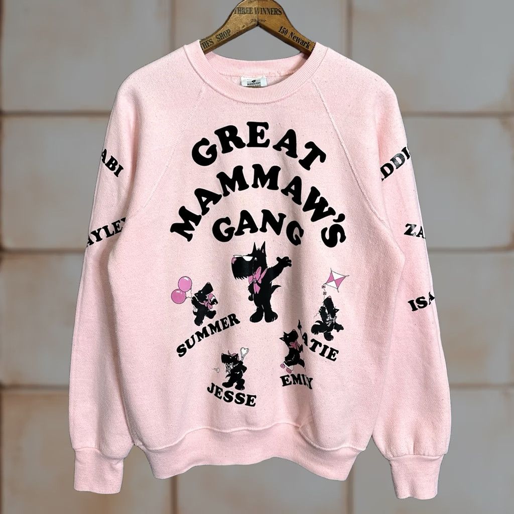 Lee VINTAGE Lee Sweatshirt Mens L Pink 90s Dogs Felt Pullover Crew Neck Mid Weight Cotton Blend Regular Long Sleeve All Seasons Winter Spring Fall Size US L / EU 52-54 / 3 - 1 Thumbnail