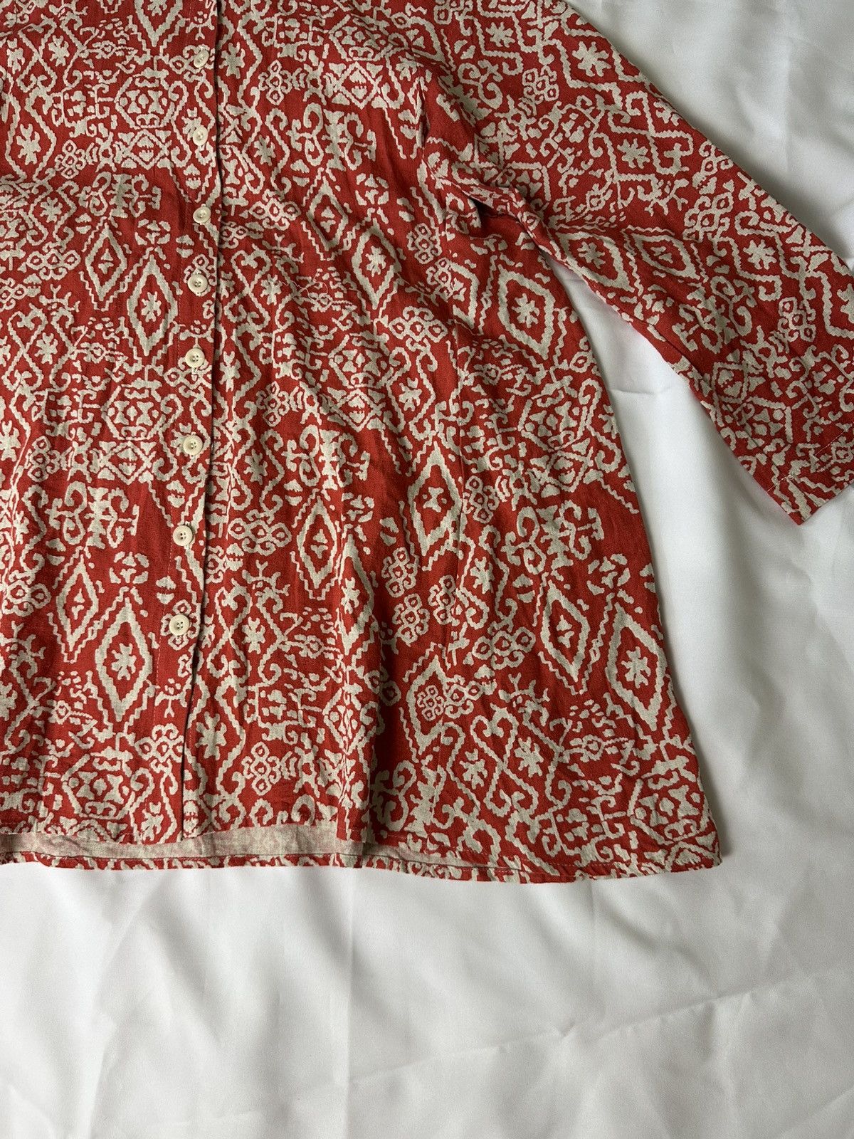 Sahara Club Vintage Sahara Linen Blouse Shirt Dress Size 1 Made In UK Size M / US 6-8 / IT 42-44 - 3 Thumbnail