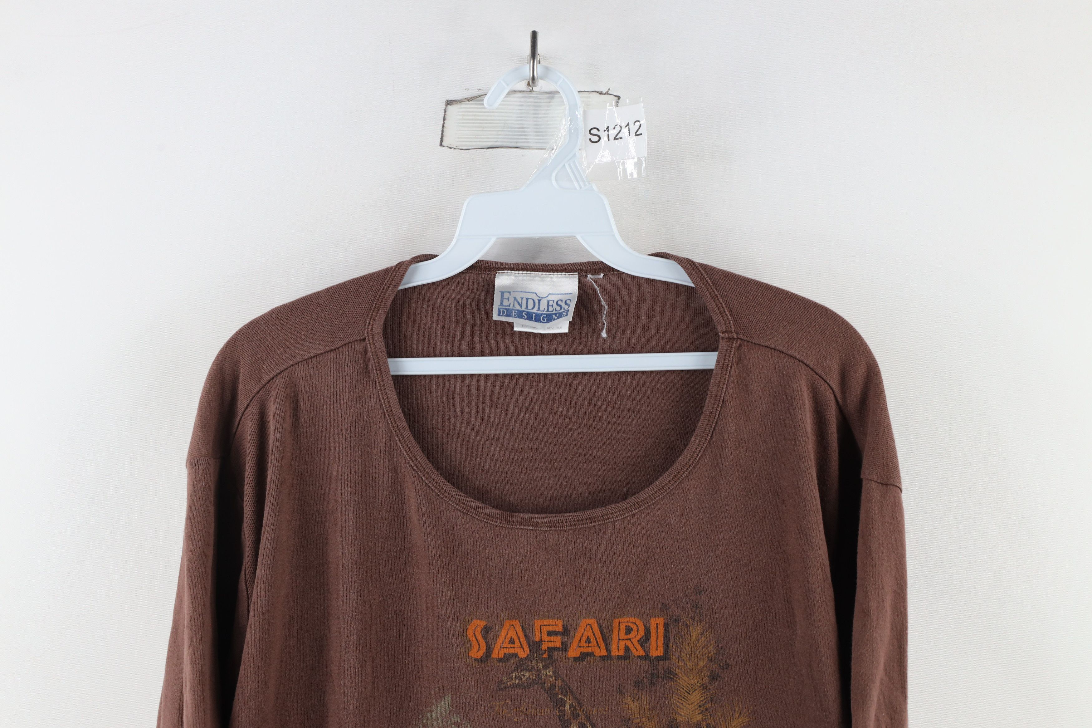 Vintage Vintage 90s Streetwear Nature 3/4 Sleeve Ribbed T-Shirt Size XXL / US 16-18 / IT 52-54 - 2 Thumbnail