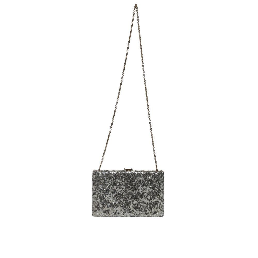 Dolce & Gabbana Dolce & Gabbana Silver Sequined Clutch Evening Crossbody Bag Size ONE SIZE - 2 Thumbnail
