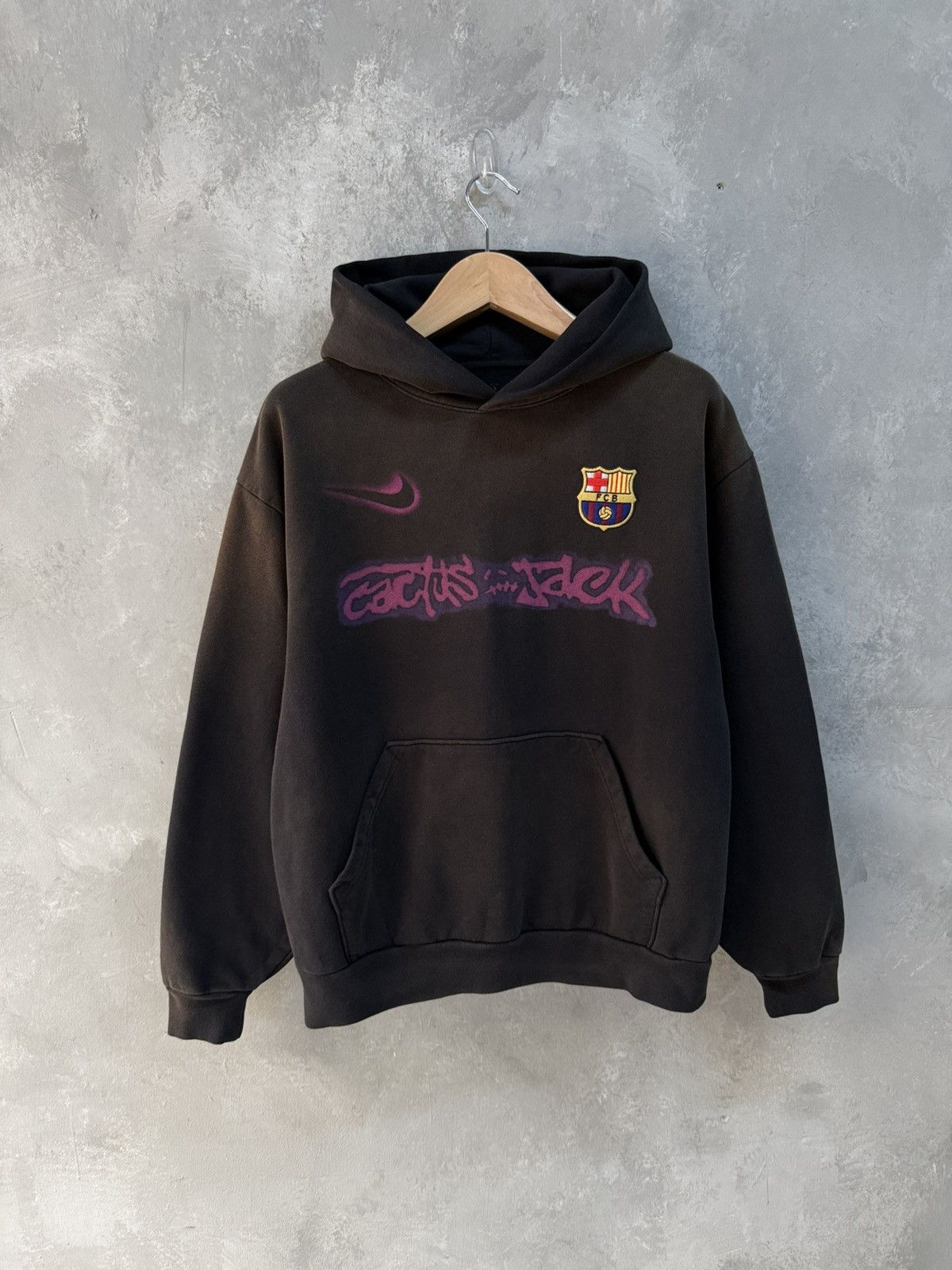 Nike × Travis Scott Cactus Jack x FC Barcelona Spray Logo Hoodie