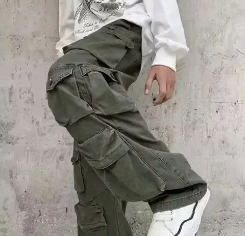 Japanese Brand × Vintage Cargo Pants Green- Korean Streetwear Style Pants Size US 32 / EU 48 - 1 Thumbnail
