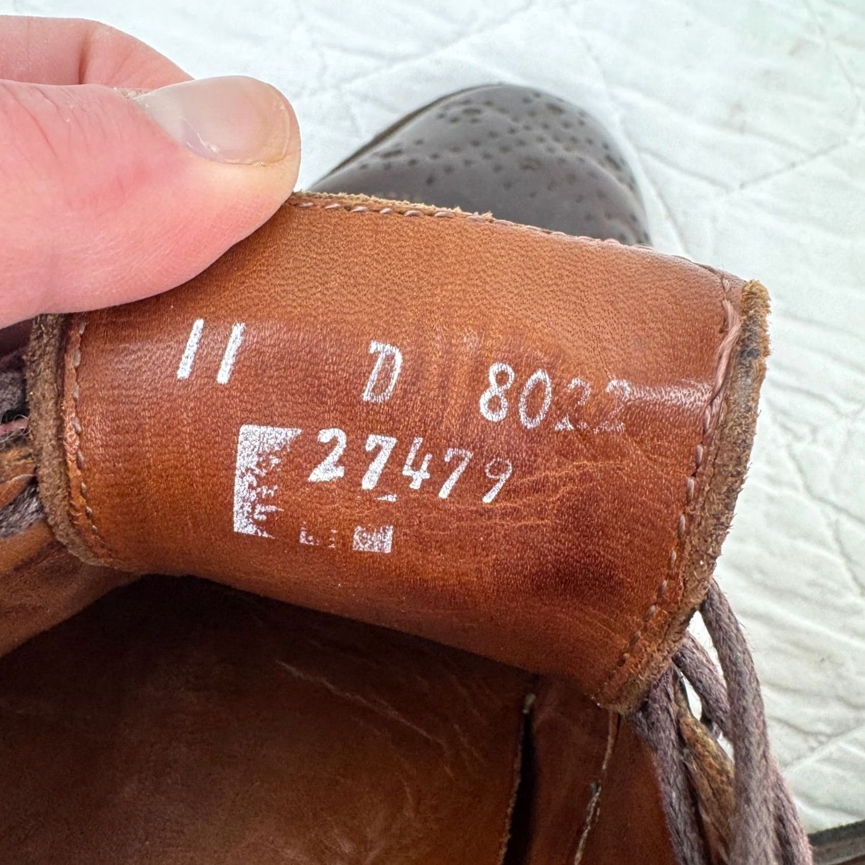 Allen Edmonds Allen Edmonds Aberdeen Brown Mens 11 D Wingtip Derby Leather Dainite Sole 8022 Size US 11 / EU 44 - 4 Thumbnail