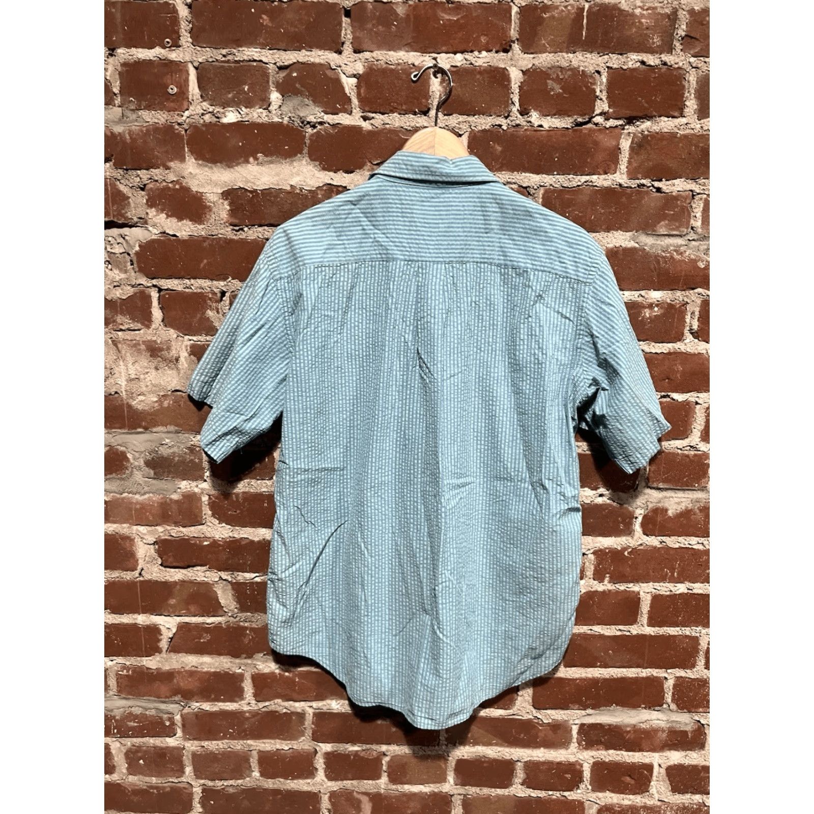 Vintage VINTAGE L.L.Bean Shirt Mens XL Blue Striped Short Sleeve Button-Up MENS XL Blue Striped 90s Concert Event? Size US XL / EU 56 / 4 - 2 Thumbnail